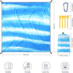 WIWIGO Beach Blanket Waterproof Sandproof Beach Mat 79" X 83"/10'x9'for 2-8 - Image 2