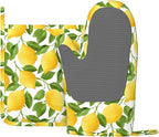Lemon Oven Mitts and Pot Holders Sets of 4, Resistant Hot Pads - Image 2