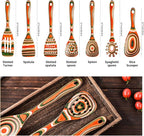 Gudamaye Pakkawood 7-Piece Red Wooden Cooking Utensils, Wooden Spoons - Image 2