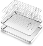 Homikit Cookie Sheet with Rack, 10 x 8 Inch Stainless Steel Cookie Sheets with by Homikit
