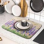 Lavender Floral Dish Drying Mat 16x18 inch Spring Summer Flower Decorative Fast - Image 5