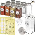 Simple Houseware Spice Jars 6 Ounce Square Glass Bottles by SimpleHouseware