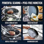 Blue Diamond Hybrid Nonstick Stainless Steel 8” & 10” Frying Pan Skillet Set - Image 5