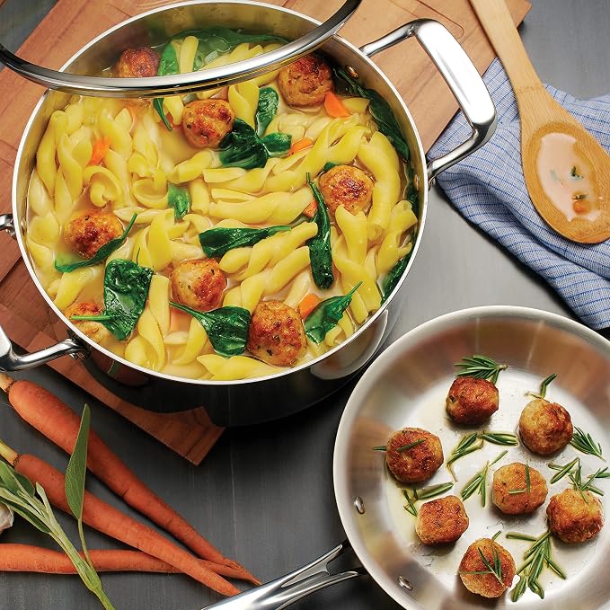 Tramontina Tri-Ply Clad Stainless Steel 14-Piece Cookware Set - Image 5