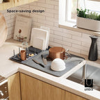 Umbra Udry Dish Rack with Movable Pegs and Microfiber Drying Mat – Space-Saving - Image 2