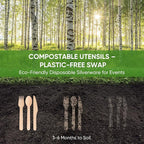 Disposable Wooden Utensils Set, Compostable Utensils, Disposable Cutlery - Image 9