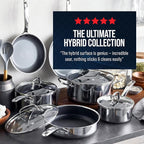 Blue Diamond Hybrid Nonstick Stainless Steel 8” & 10” Frying Pan Skillet Set - Image 6