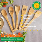 Riveira Bamboo Cooking Spoons 6-Piece – Wooden Cooking Utensils Set - Image 5