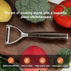 Premium Y Type 304 Stainless Steel Multifunctional Kitchen Peeler Real Wood - Image 5