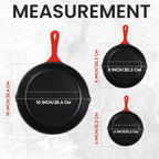 Utopia Kitchen Cast iron Skillets 3 Piece Set, Chefs Pan, Pre Seasoned Cast - Image 2