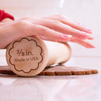 Perfect Cookie Rolling Pin 3/8-in. Fixed Depth Hardwood Made in the USA by Ann - Image 2