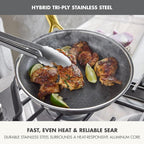 GreenPan Hybrid 10” Nonstick Stainless Steel Frying Pan Skillet, APEX Tri-Ply - Image 3