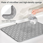 Subekyu 2 Pack Dish Drying Mat, 24*18 inch Ultra Absorbent Microfiber Dishes - Image 4