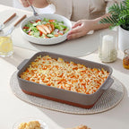 MALACASA 4.8 Qt Lasagne Dishes for Oven, 9 x 13 Inches Brown Ceramic Oven Dish - Image 9