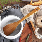 Wooden Spatula, Slotted Turner, Soup Ladle, Long Handle Utensils Set, Handmade - Image 5