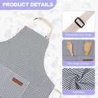 2 Pack Stripes Kids Apron, Kids Cooking Aprons - Image 3