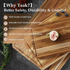 4 Pack Teak Cutting Board Set for Kitchen Wood Cutting Board Heavy Duty Non - Image 4