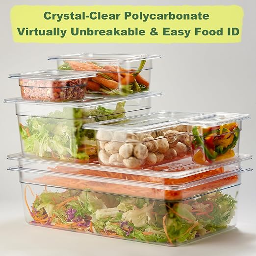 CURTA 6-Pack 1/6 Size 6" Deep NSF Polycarbonate Food Pans - Image 8