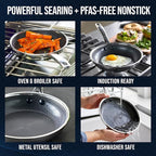 Blue Diamond Hybrid Nonstick Stainless Steel 8” Frying Pan, PFAS-Free Ceramic - Image 3