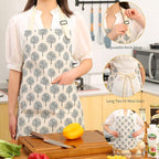 Tosewever 2 Pieces Cotton Linen Waterproof Bib Apron - Image 6