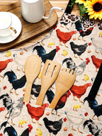 Geetery 4 Pcs Chicken Aprons for Women Rooster Print Apron Waterproof - Image 4