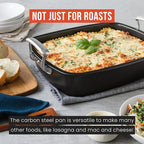 Chef Pomodoro Deluxe Large Carbon Steel Roasting Pan - Image 7