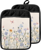 Butterfly Floral Pot Holders by Unknown