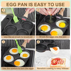 MyLifeUNIT Egg Frying Pan, 4-Cup Egg Pan Nonstick, Fried Egg Pan Skillet - Image 7