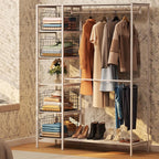 Jakyitvi 5-Tier Stackable Closet Organizer Shelf – Foldable Metal Storage Bins - Image 8