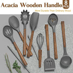 Umite Chef Silicone Cooking Utensil Set, 8-Piece Kitchen Utensils Set - Image 5