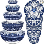 5 Pieces Bowl Covers Reusable, 5 Size Elastic Cloth Bowl Covers by Revahope
