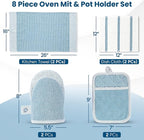 Casa Platino Silicone Oven Mitts Set, 8-Piece – 500°F Heat Resistant Mini Oven - Image 2