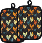 Pot Holders Set of 2 Heat Resistant 480 ℉Non Slip Clear Silicone Printed by REDLMLDETA