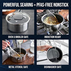 Blue Diamond Hybrid Nonstick Stainless Steel 2QT Saucepan - Image 5