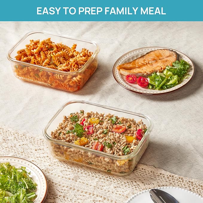 Vtopmart 2Pack 1860ml/63oz Large Glass Containers Food Storage - Image 4