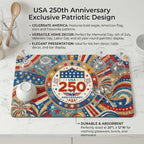 250th Anniversary USA Patriotic Dish Drying Mat 12x20 Absorbent Non-Slip - Image 3