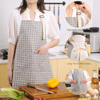 Tosewever 2 Pieces Kitchen Cooking Aprons, Waterproof Linen Adjustable Bib - Image 6