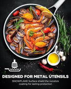 Non Stick Frying Pans with 2 Lids, 8+10+12 inch, Hybrid Frying Pans Set Nonstick - Image 4