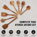 FJNATINH Wooden Spoons for Cooking, Wooden Kitchen Utensils Set for Nonstick - Image 4