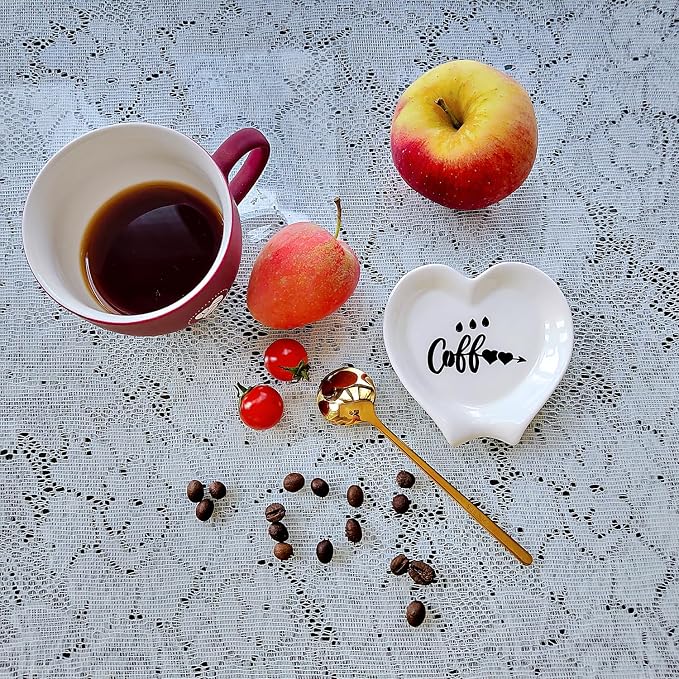 Heart-shaped Coffee Spoon Rest, Mini Coffee Spoon Holder, Coffee Stirrers - Image 2
