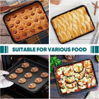 E-far Baking Sheet Set of 2, 10.5" x 8" x 1" Cookie Sheet Pan - Image 4