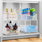 Sorbus 2 Sets of 2 Tier Metal Under Sink Organizer - Image 2