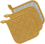 DII Basic Terry Collection Quilted 100% Cotton, Honey Gold, 3 Piece by DII