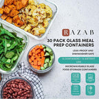 Razab 30 PC Glass Food Storage Containers - Image 8