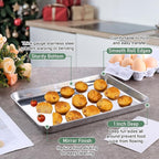 Homikit Baking Sheet with Wire Rack Set, Metal Bacon Cookie Trays Nonstick - Image 3