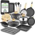 NutriChef 22‑Piece Non‑Stick Ceramic Pots and Pans Set – by NutriChef%E2%84%A2Kitchen