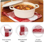 Encasa XO Heat Resistant 100% Cotton Oven Glove & Potholder Set - Image 4