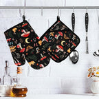Mushroom Oven Mitts and Pot Holders Sets Cute Oven Gloves Heat Resistant 4 Pcs - Image 2