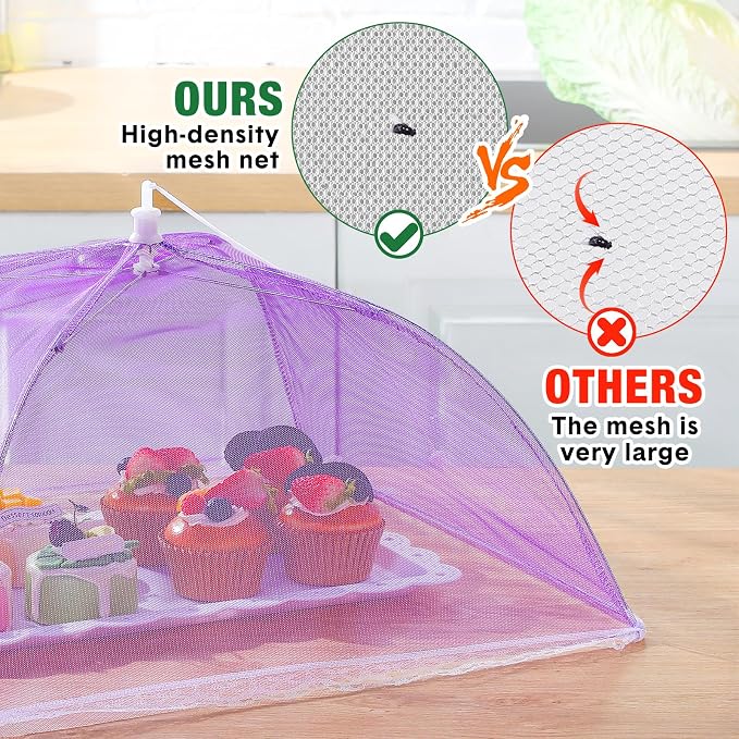 Tanlade 16 Pcs Mesh Food Cover Food Tent Set Reusable Collapsible Pop up Food - Image 4