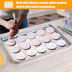 Homikit Baking Sheet with Rack Set, 20x14 Inches Large Stainless Steel Cookie - Image 5
